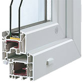 Tverrsnitt av PVC vindu Tverrsnitt av PVC vindu